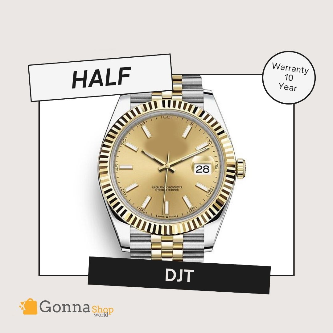 Luxury Watch DJT Half Gold 18k Plated