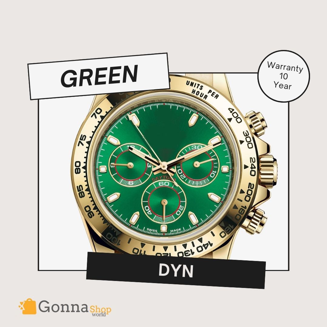 Luxury Watch DYN Green All gold 18k Plated