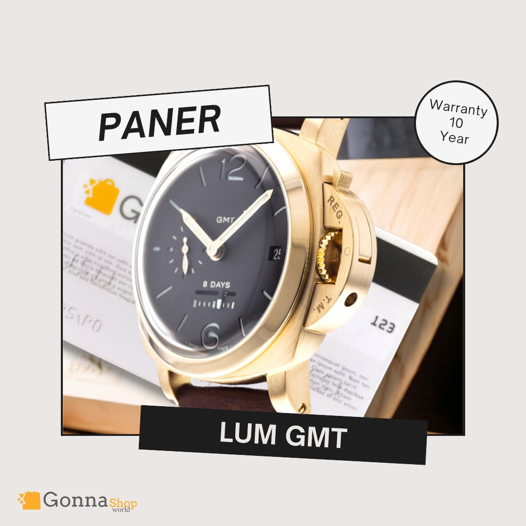 Luxury Watch Paner Lum Gmt Gold