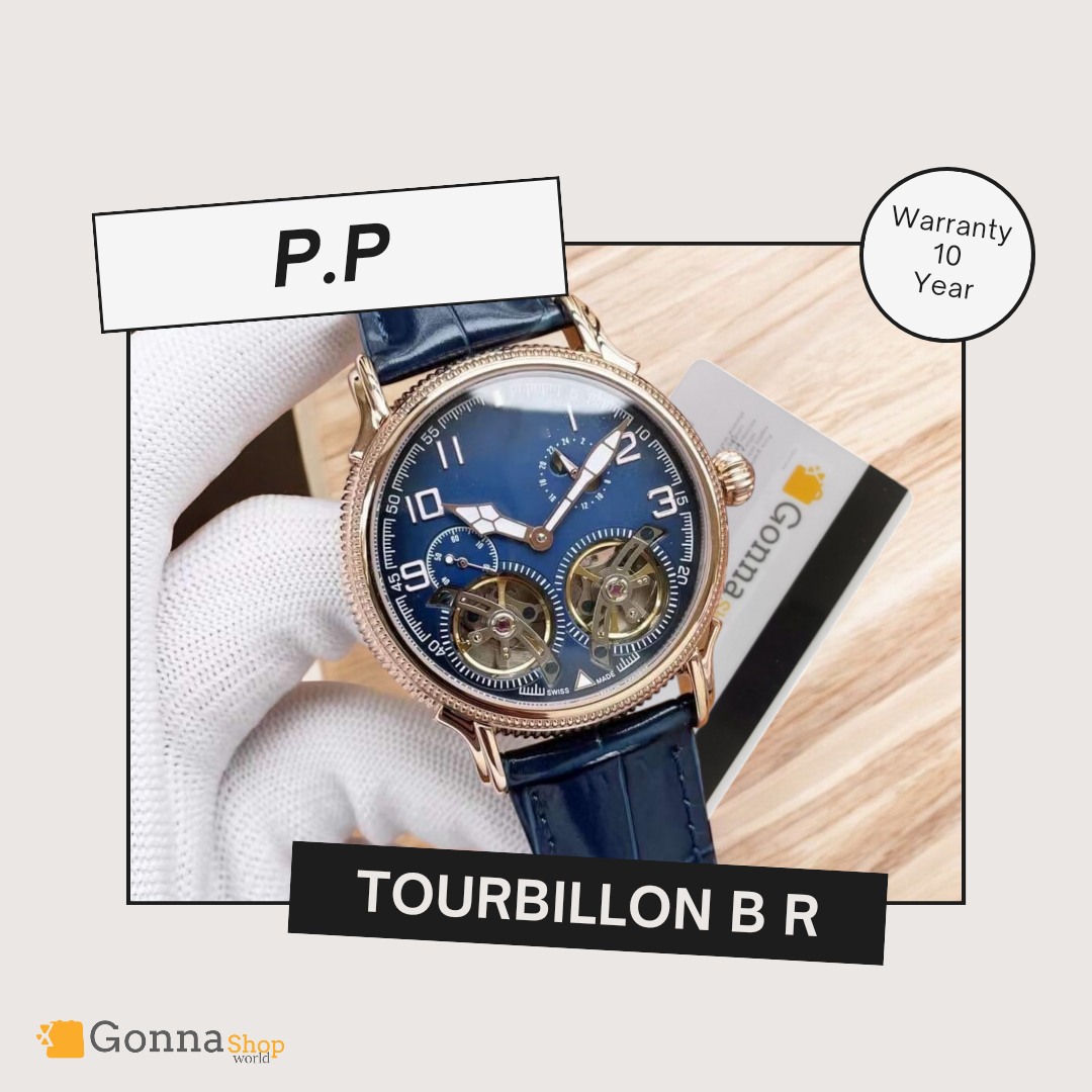 Luxury Watch P.p Tourbillon Rose Blue Dial