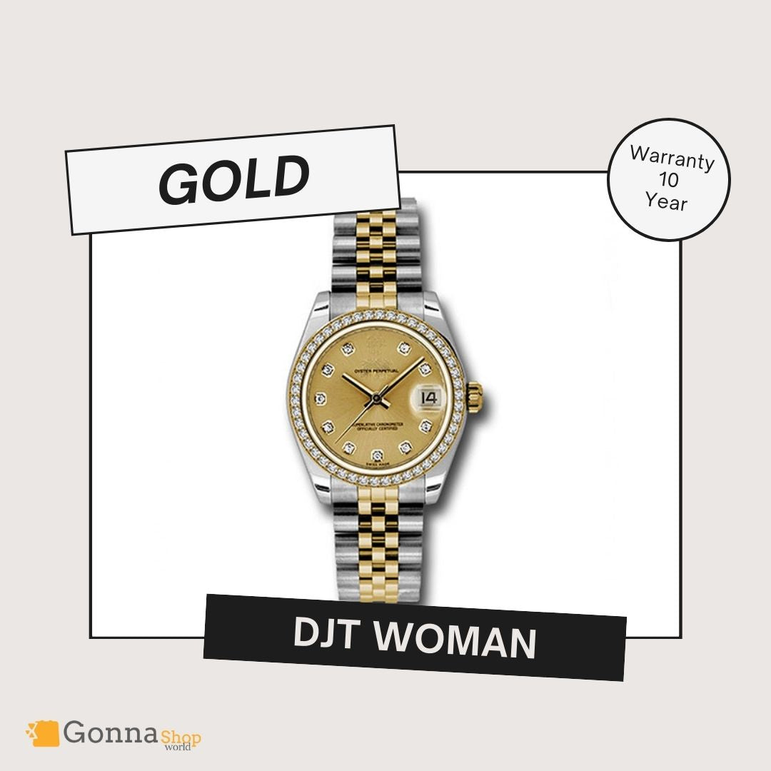 Luxury Watch DJT Half Gold Dimo 36 For Woman 18k Plated