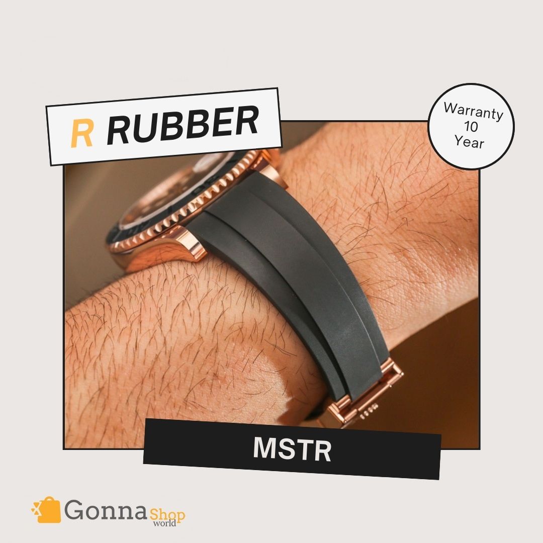 Luxury Watch Mstr Rose Gold 18k Plated Rubber